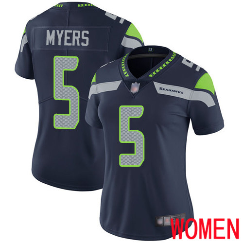 Seattle Seahawks Limited Navy Blue Women Jason Myers Home Jersey NFL Football #5 Vapor Untouchable